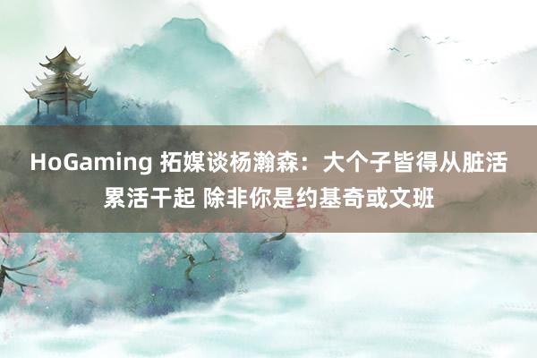 HoGaming 拓媒谈杨瀚森：大个子皆得从脏活累活干起 除非你是约基奇或文班