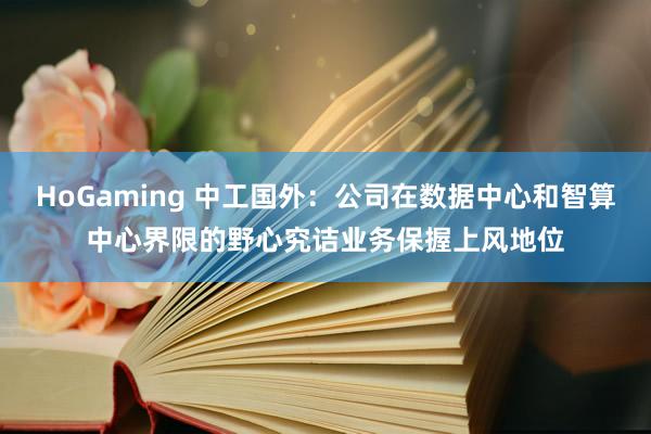HoGaming 中工国外：公司在数据中心和智算中心界限的野心究诘业务保握上风地位