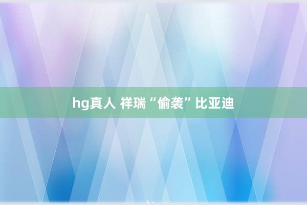 hg真人 祥瑞“偷袭”比亚迪