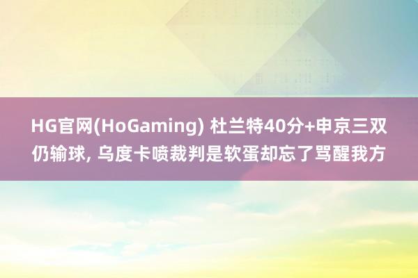 HG官网(HoGaming) 杜兰特40分+申京三双仍输球， 乌度卡喷裁判是软蛋却忘了骂醒我方
