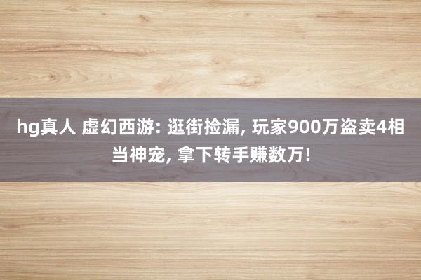 hg真人 虚幻西游: 逛街捡漏， 玩家900万盗卖4相当神宠， 拿下转手赚数万!