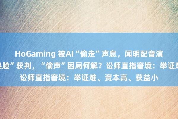 HoGaming 被AI“偷走”声息，闻明配音演员接连维权！AI“换脸”获判，“偷声”困局何解？讼师直指窘境：举证难、资本高、获益小