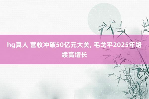 hg真人 营收冲破50亿元大关， 毛戈平2025年络续高增长