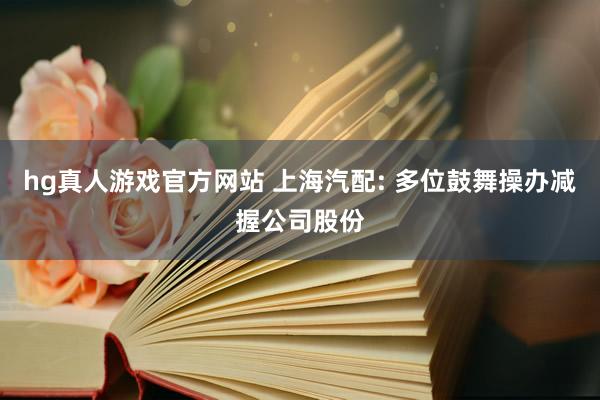 hg真人游戏官方网站 上海汽配: 多位鼓舞操办减握公司股份