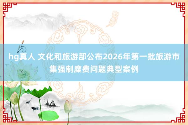 hg真人 文化和旅游部公布2026年第一批旅游市集强制糜费问题典型案例