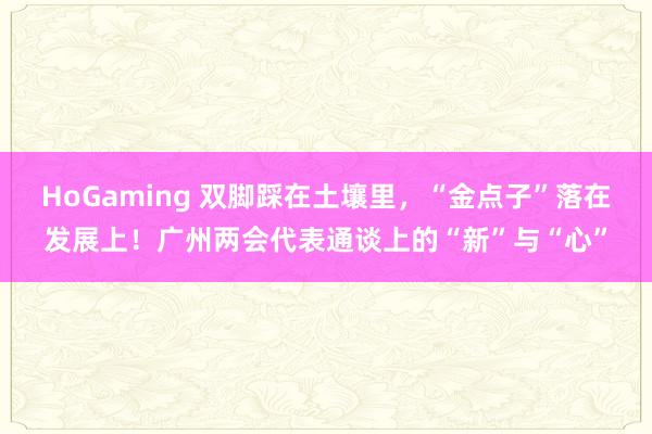 HoGaming 双脚踩在土壤里，“金点子”落在发展上！广州两会代表通谈上的“新”与“心”