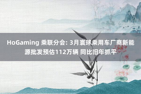 HoGaming 乘联分会: 3月寰球乘用车厂商新能源批发预估112万辆 同比旧年抓平