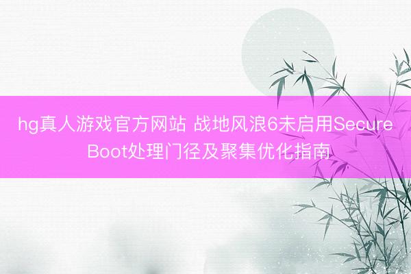 hg真人游戏官方网站 战地风浪6未启用Secure Boot处理门径及聚集优化指南
