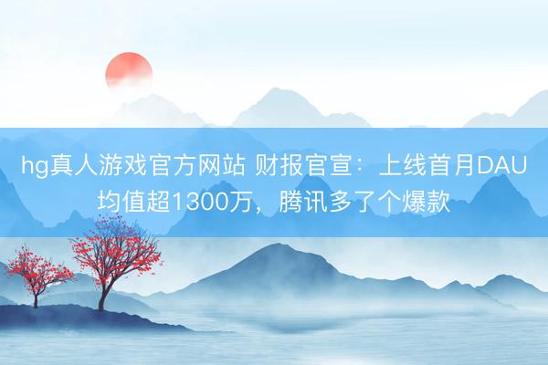 hg真人游戏官方网站 财报官宣：上线首月DAU均值超1300万，腾讯多了个爆款