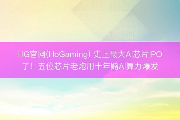 HG官网(HoGaming) 史上最大AI芯片IPO了！五位芯片老炮用十年赌AI算力爆发