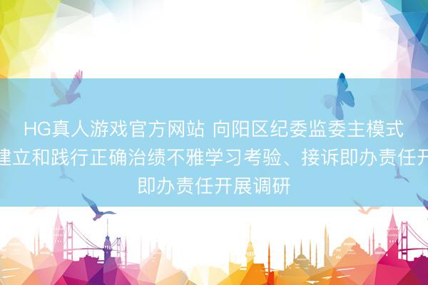 HG真人游戏官方网站 向阳区纪委监委主模式导围绕建立和践行正确治绩不雅学习考验、接诉即办责任开展调研