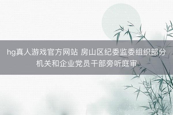 hg真人游戏官方网站 房山区纪委监委组织部分机关和企业党员干部旁听庭审
