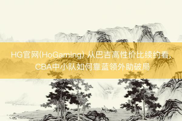 HG官网(HoGaming) 从巴吉高性价比续约看， CBA中小队如何靠蓝领外助破局